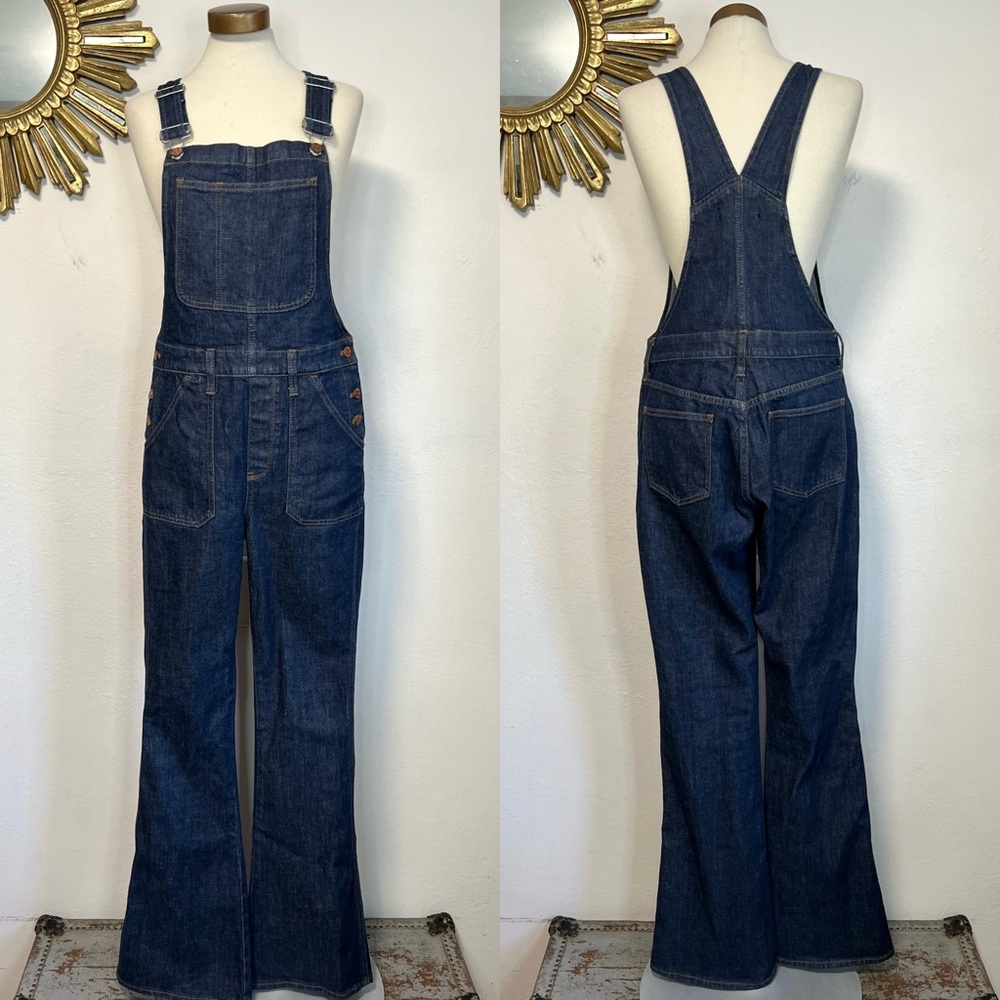 Madewell Flea Market Flare Denim Overalls